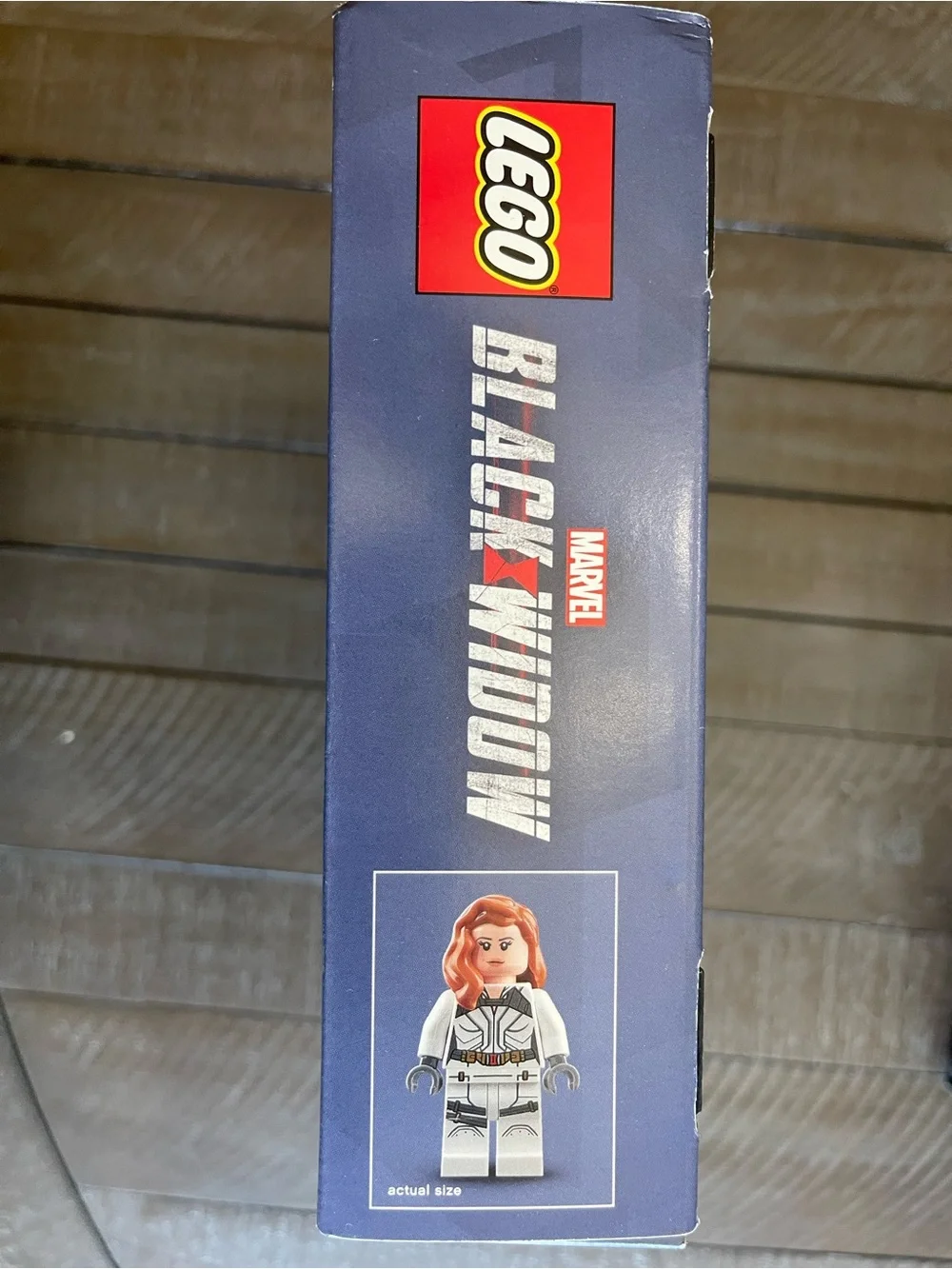 Lego Marvel Black Widow Minifigure  - Blue with Red Logo Special Limited Edition